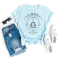 Stylish Libra Zodiac Birthday Shirt – Perfect for Astrology Enthusiasts - Bliss Birthday Shirts - Heather Ice Blue - S