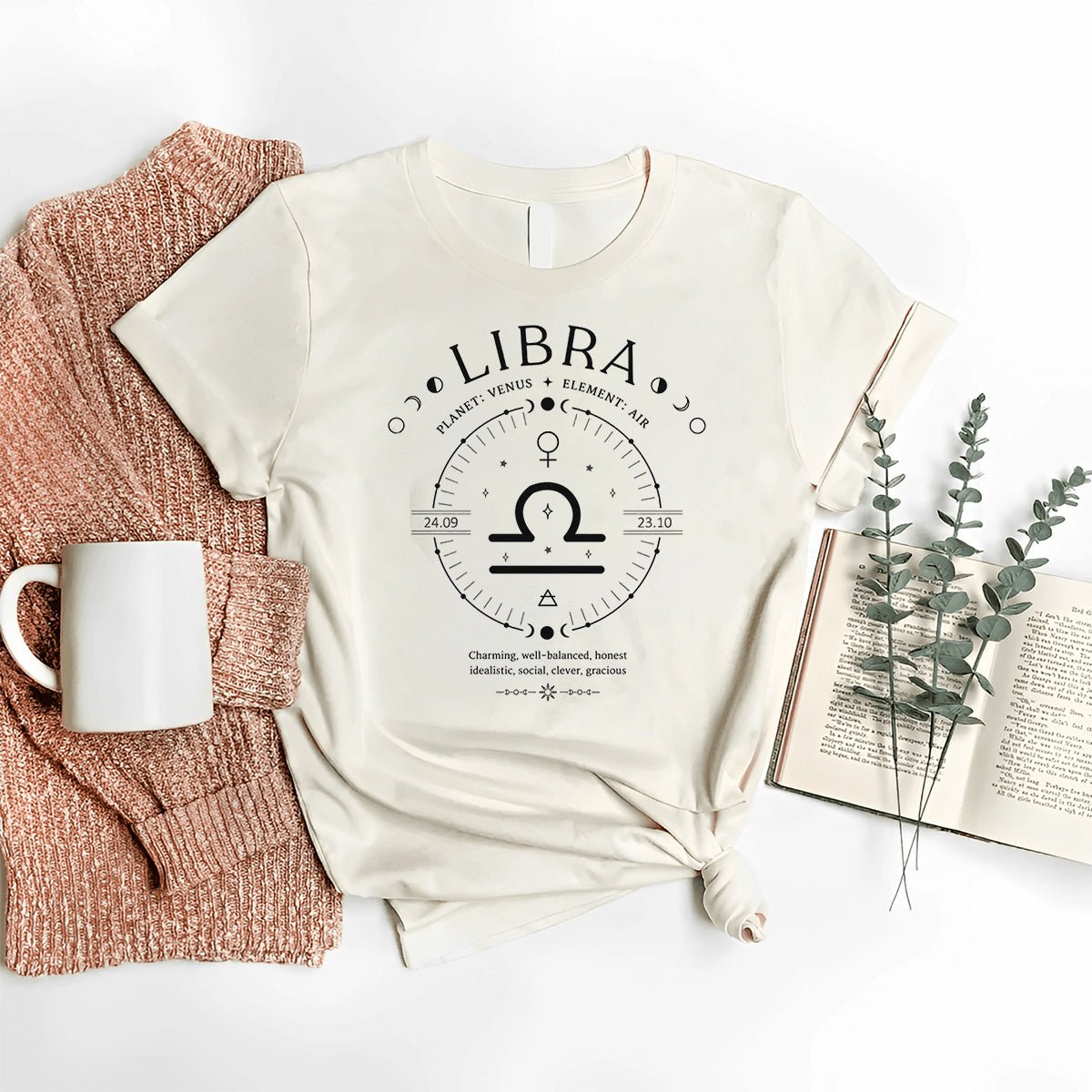 Stylish Libra Zodiac Birthday Shirt – Perfect for Astrology Enthusiasts - Bliss Birthday Shirts - Nature - S