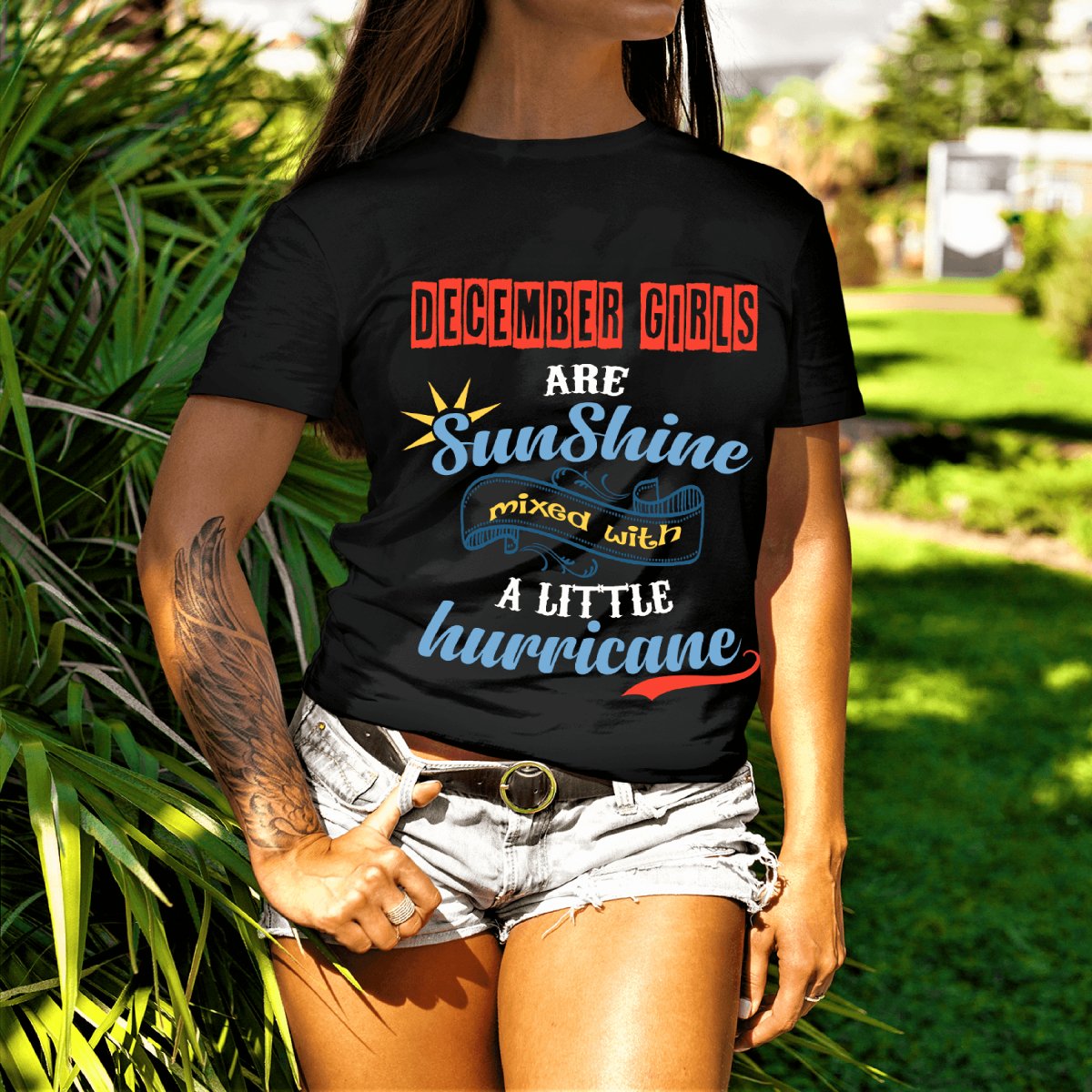 Sunshine December Girl - Birthday Shirt - Bliss Birthday Shirts - Small - Black