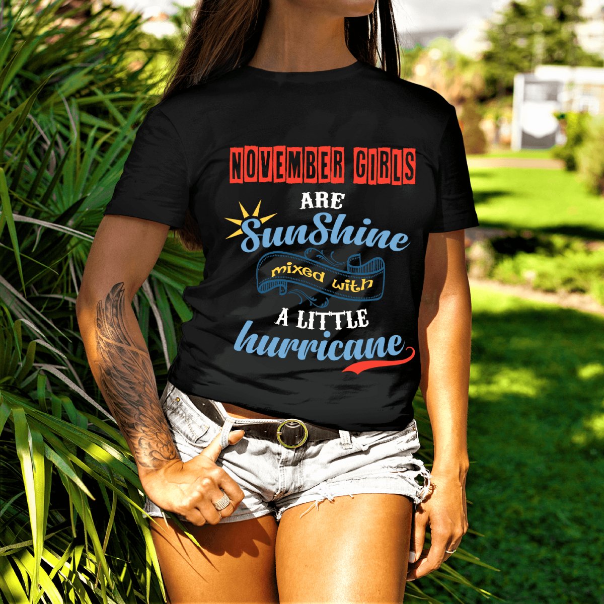 Sunshine November Girl - Birthday Shirt - Bliss Birthday Shirts - Small - Black