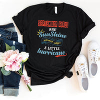 Sunshine September Girl - Birthday Shirt - Bliss Birthday Shirts - Small - Black