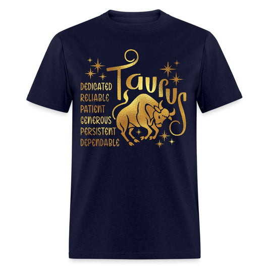 Taurus Zodiac Unisex Shirt - Custom T - Shirt - Bliss Birthday Shirts - Navy - S