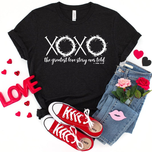 The Greatest Love Story Womens T - Shirt - Perfect for Valentine Couples - Bliss Birthday Shirts - Black Heather - S