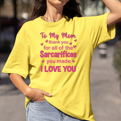 To My Mom (I Love You) - Birthday Shirt - Bliss Birthday Shirts - Small - Maize Yellow