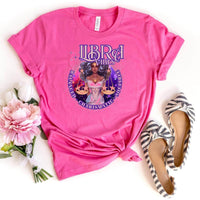 Trendy Libra Birthday Shirt for Black Women – Perfect Zodiac Gift - Bliss Birthday Shirts - Charity Pink - S