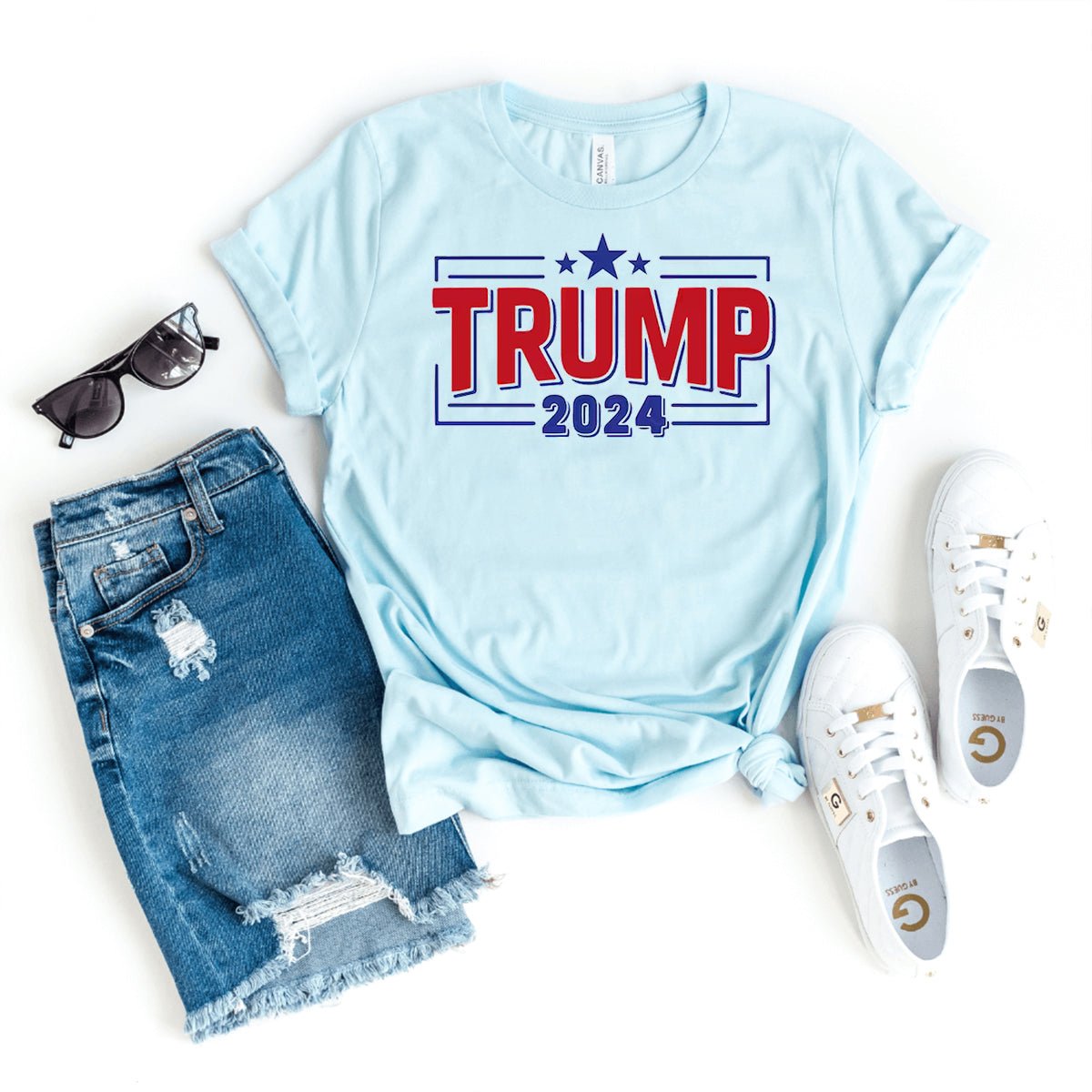 Trump 2024 Shirt – Stand for America's Future - Bliss Birthday Shirts - Heather Ice Blue - S