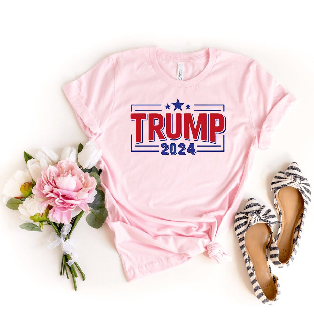 Trump 2024 Shirt – Stand for America's Future - Bliss Birthday Shirts - Light Pink - S