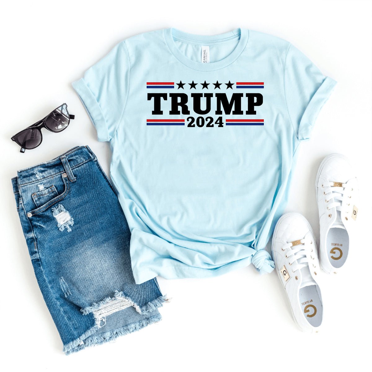 Trump 2024 Shirt – Support the Campaign for a Better America - Bliss Birthday Shirts - Heather Ice Blue - S