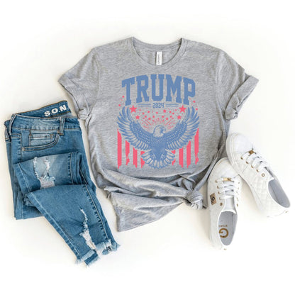 Trump Eagle 2024 Shirt – Bold American Symbol for Patriots - Bliss Birthday Shirts - Heather Athletic - S