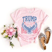 Trump Eagle 2024 Shirt – Bold American Symbol for Patriots - Bliss Birthday Shirts - Light Pink - S