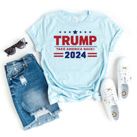 Trump Take America Back 2024 – Patriotic Campaign Shirt - Bliss Birthday Shirts - Heather Ice Blue - S