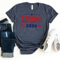 Trump Take America Back 2024 – Patriotic Campaign Shirt - Bliss Birthday Shirts - Heather Navy - S