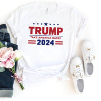 Trump Take America Back 2024 – Patriotic Campaign Shirt - Bliss Birthday Shirts - White - S