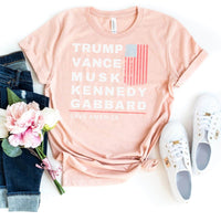 Trump, Vance, Musk, Kennedy, Gabbard - Save America 2024 Shirt - Bliss Birthday Shirts - Heather Peach - S