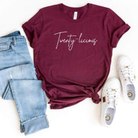 Twenty - licious Birthday Shirt - Trendy 20th Birthday - Bliss Birthday Shirts - S - Maroon