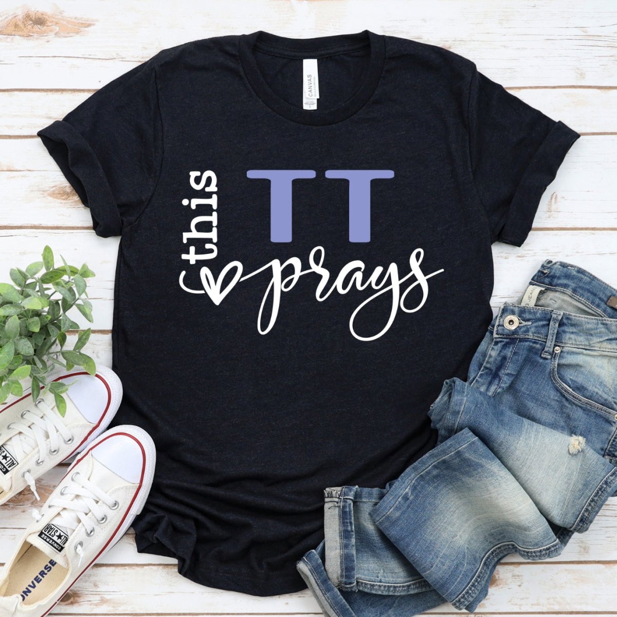 Unique Birthday Shirt - This TT Prays Womens Custom Tee - Bliss Birthday Shirts - Black Heather - S