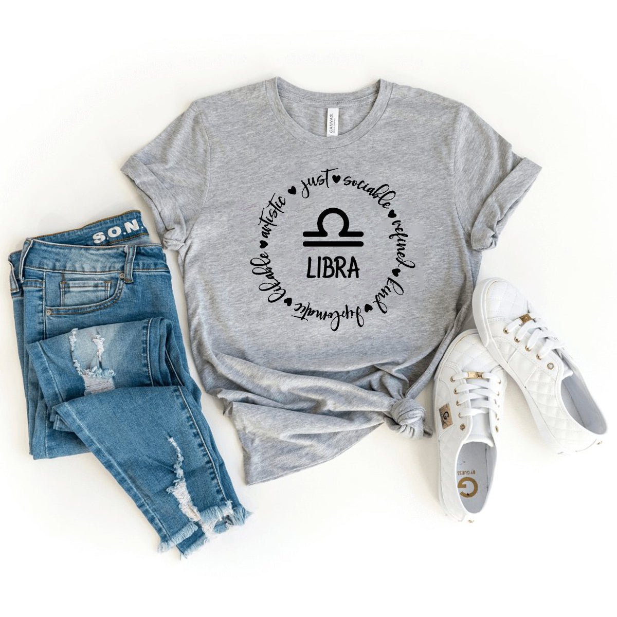 Unique Libra Zodiac Birthday Shirt for Astrology Lovers - Bliss Birthday Shirts - Heather Athletic - S