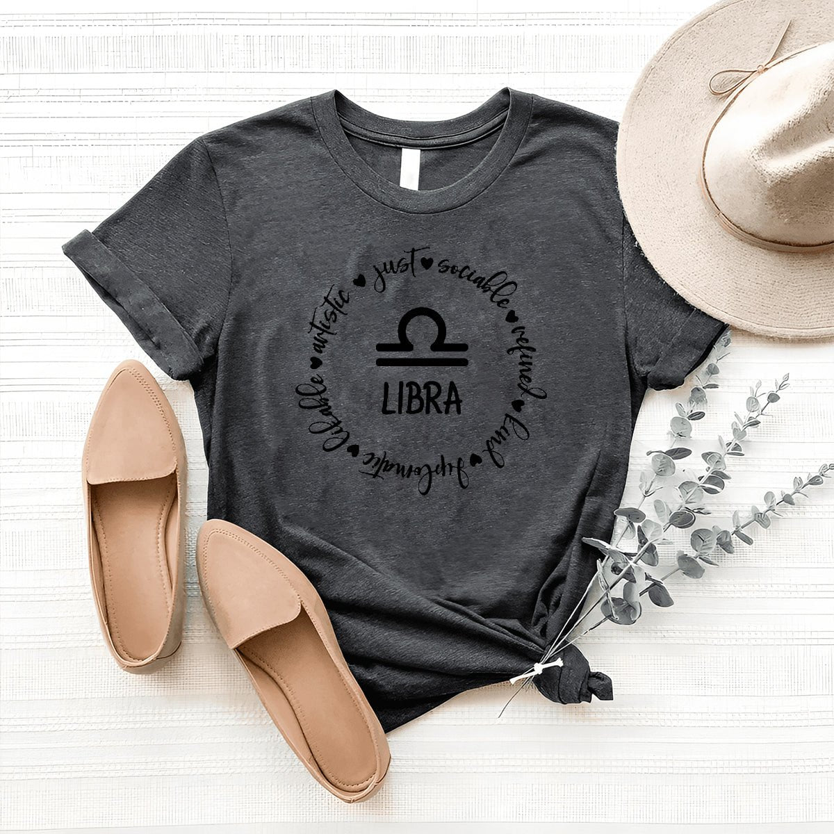 Unique Libra Zodiac Birthday Shirt for Astrology Lovers - Bliss Birthday Shirts - Heather Dark Grey - S