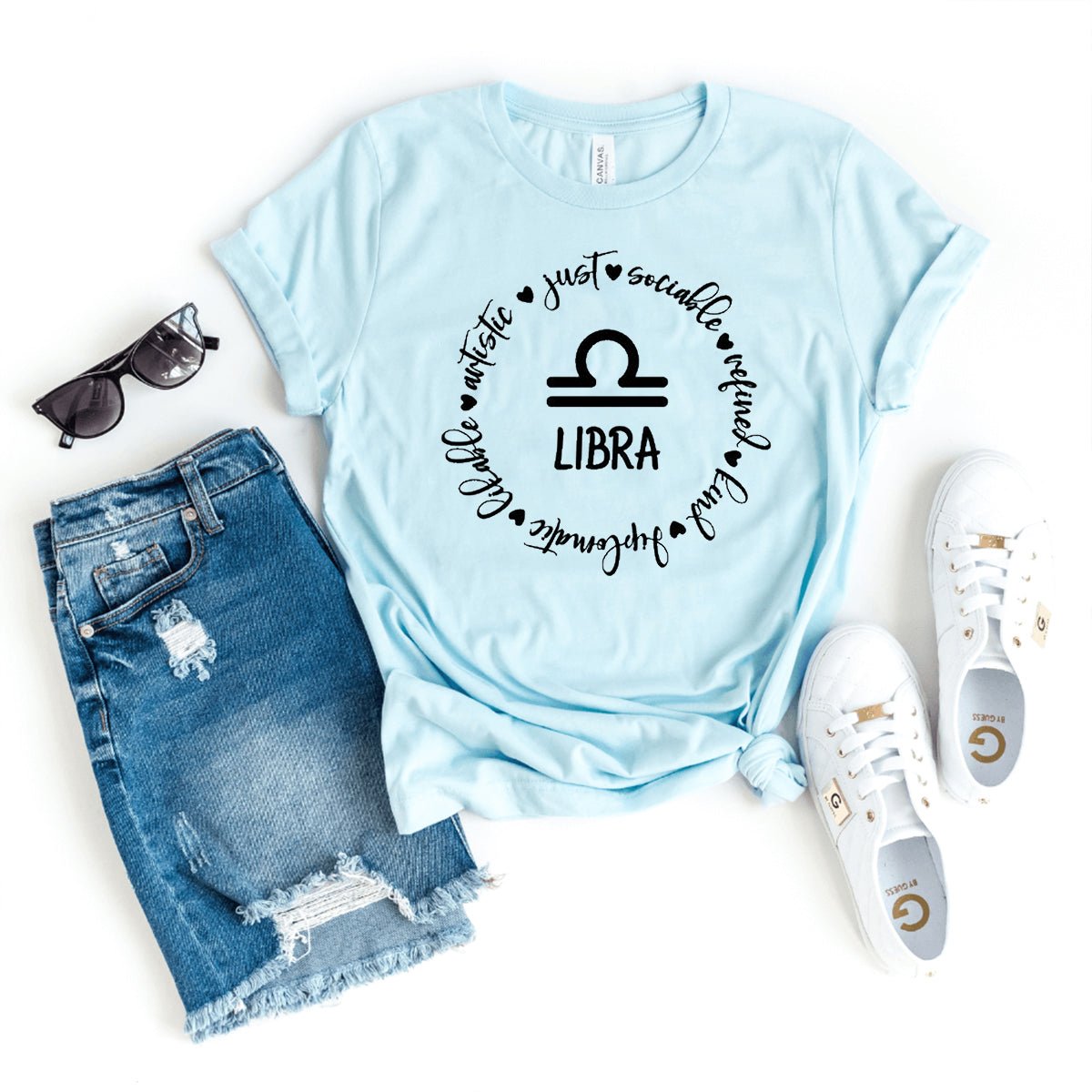 Unique Libra Zodiac Birthday Shirt for Astrology Lovers - Bliss Birthday Shirts - Heather Ice Blue - S