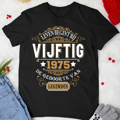 Verjaardagsshirt 50 jaar - 1975 Legende Geboorte Shirt - Bliss Birthday Shirts - Black - S