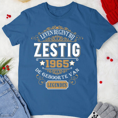 Verjaardagsshirt 60 jaar - 1965 Legende Geboorte Shirt - Bliss Birthday Shirts - Royal Blue - S