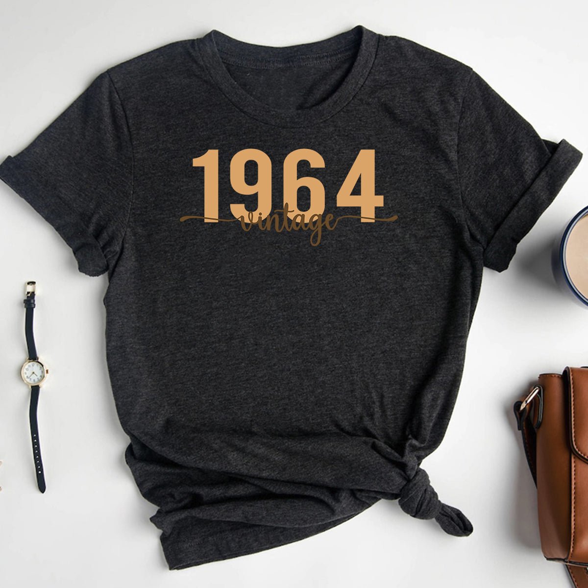 Vintage 1964 Birthday Shirt - 60th Birthday Retro Classic T-Shirt - Bliss Birthday Shirts - Heather Dark Grey - S