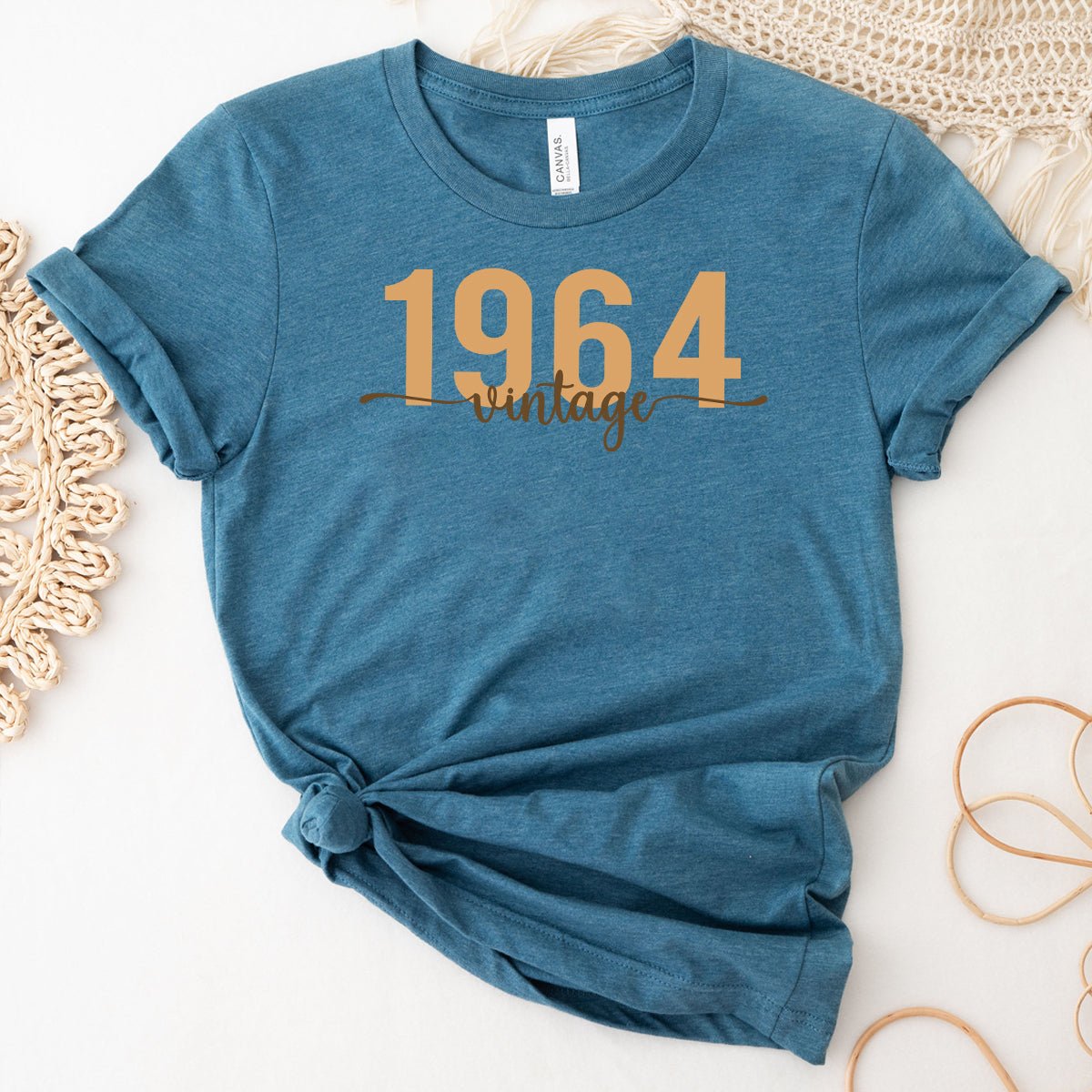 Vintage 1964 Birthday Shirt - 60th Birthday Retro Classic T-Shirt - Bliss Birthday Shirts - Heather Deep Teal - S