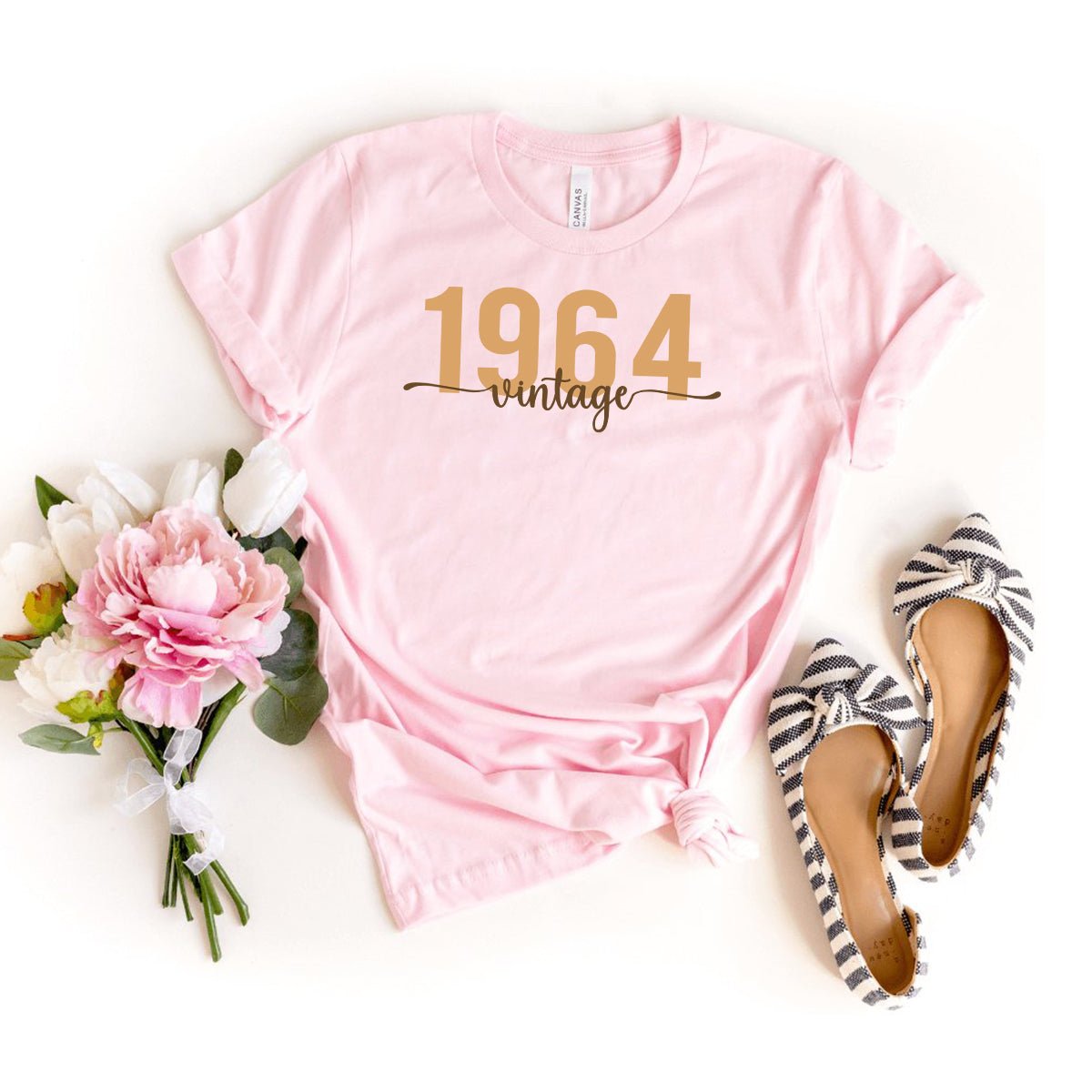 Vintage 1964 Birthday Shirt - 60th Birthday Retro Classic T-Shirt - Bliss Birthday Shirts - Light Pink - S