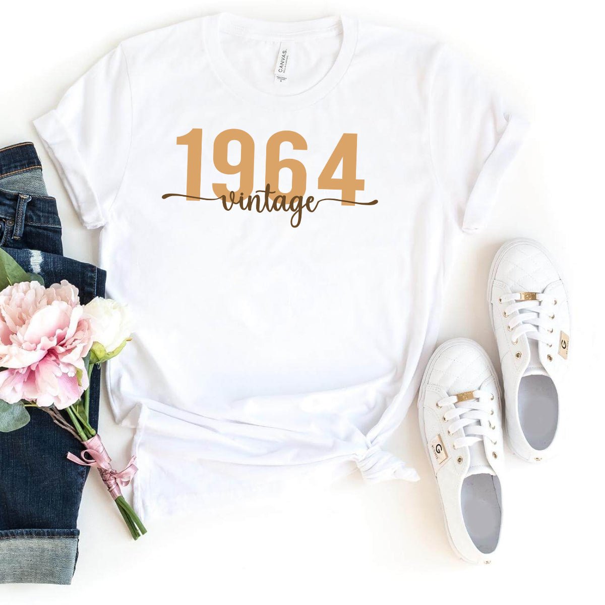 Vintage 1964 Birthday Shirt - 60th Birthday Retro Classic T-Shirt - Bliss Birthday Shirts - White - S