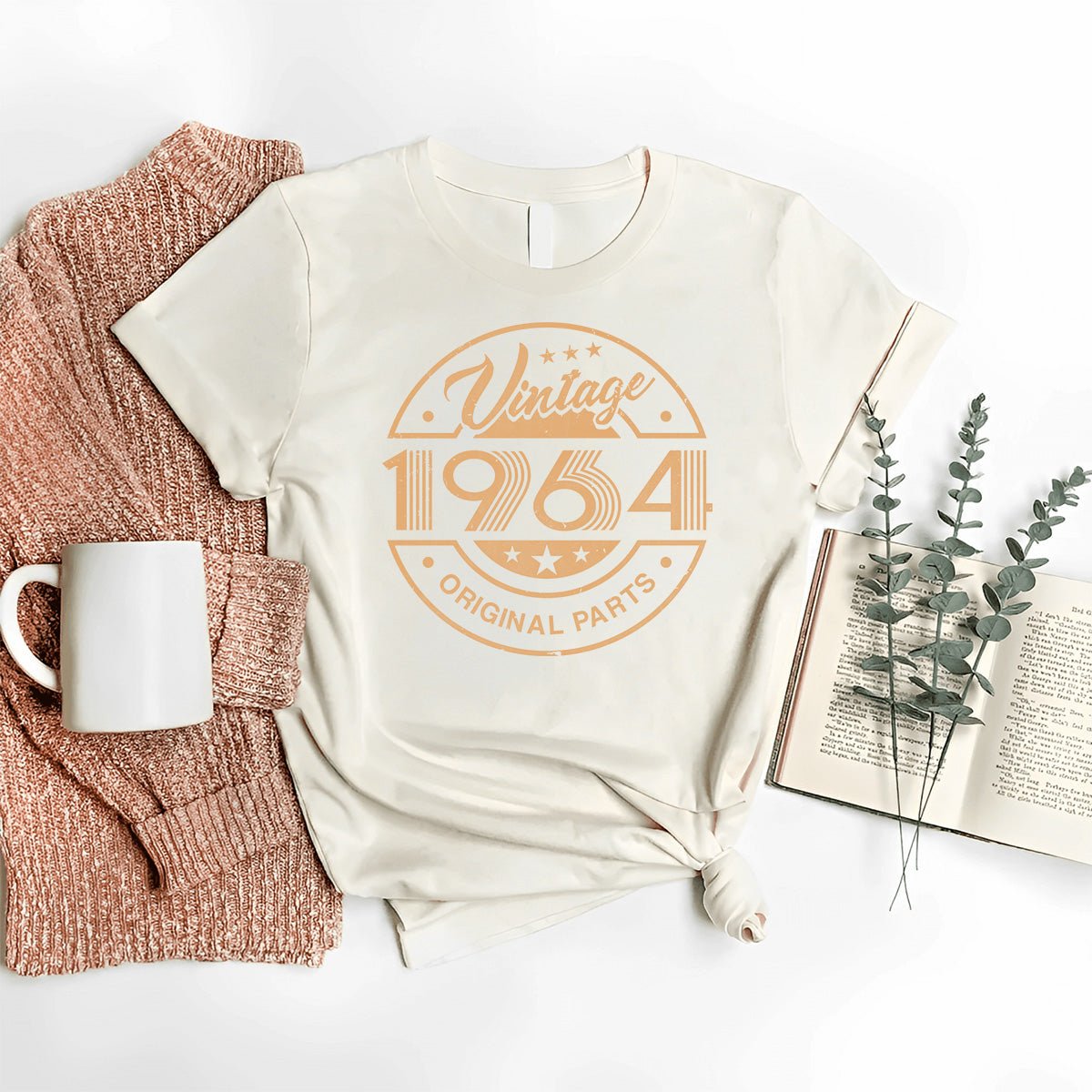 Vintage 1964 Original Parts 60th Birthday Shirt – Celebrate in Style - Bliss Birthday Shirts - Nature - S