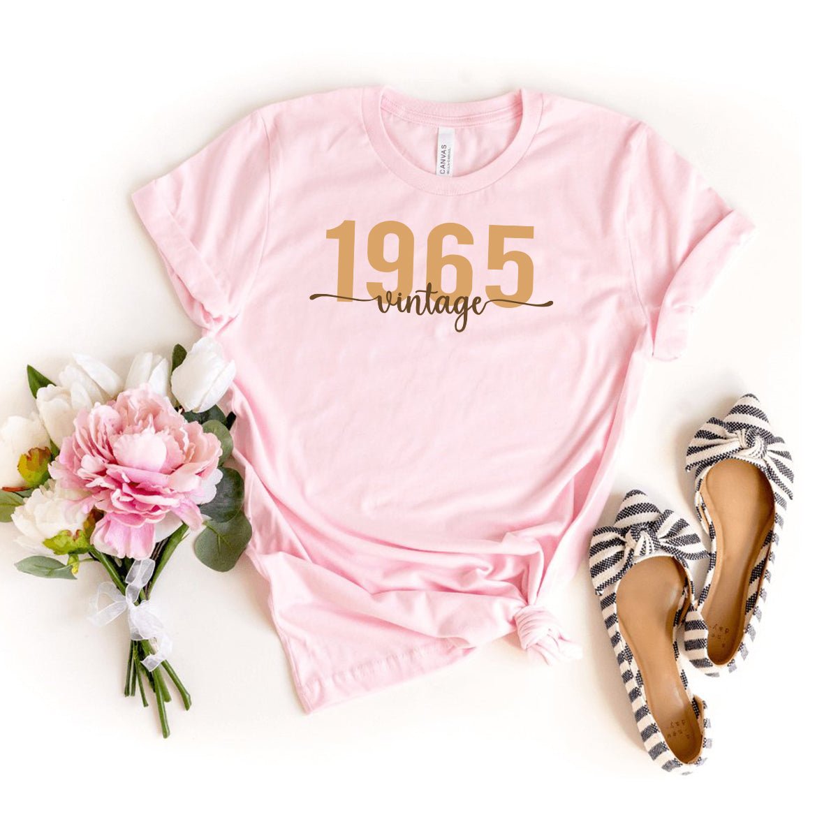 Vintage 1965 Birthday Shirt - Classic 59th Birthday Tee Gift - Bliss Birthday Shirts - Light Pink - S