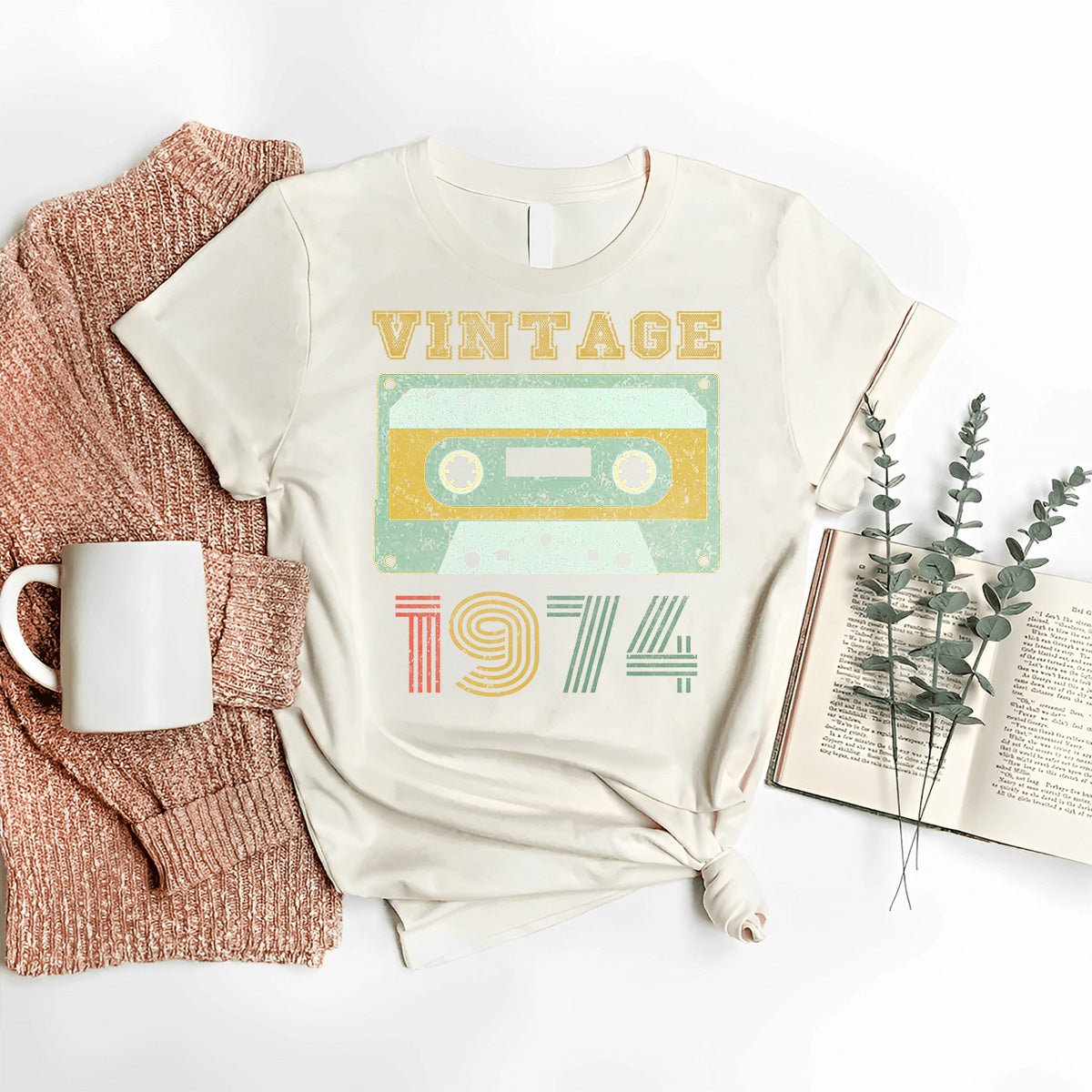 Vintage 1974 Cassette Tape 50th Birthday Shirt – Celebrate Your Milestone Year in Style - Bliss Birthday Shirts - Nature - S