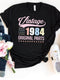 Vintage 1984 Birthday Shirt - Original Parts, New 2024 Design - Bliss Birthday Shirts - Black - S