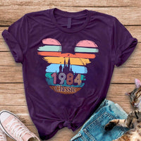 Vintage 1984 Classic Design T - Shirts: Perfect for Your Birthday Celebration - Bliss Birthday Shirts - S - Purple