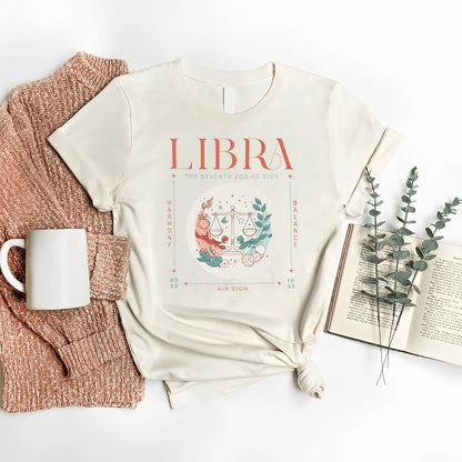 Vintage Celestial Libra Birthday Shirt – Trendy Oversized Astrology Tee - Bliss Birthday Shirts - Nature - S