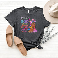 Virgo God Birthday Shirt - Custom Zodiac T-Shirt - Bliss Birthday Shirts - Heather Dark Grey - S