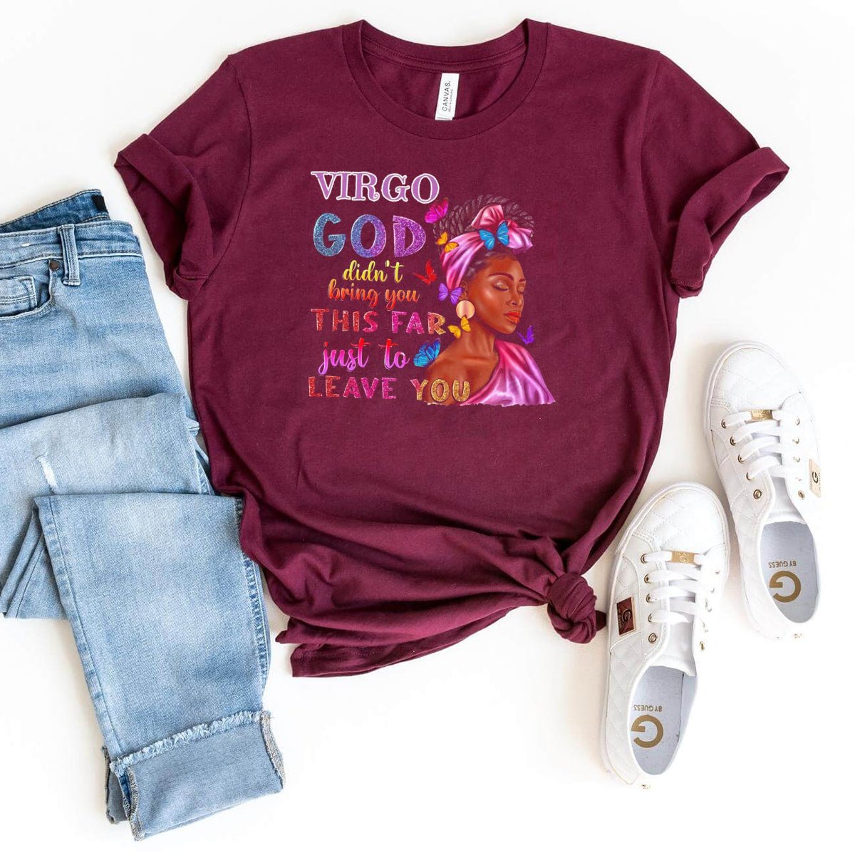 Virgo God Birthday Shirt - Custom Zodiac T-Shirt - Bliss Birthday Shirts - Maroon - S