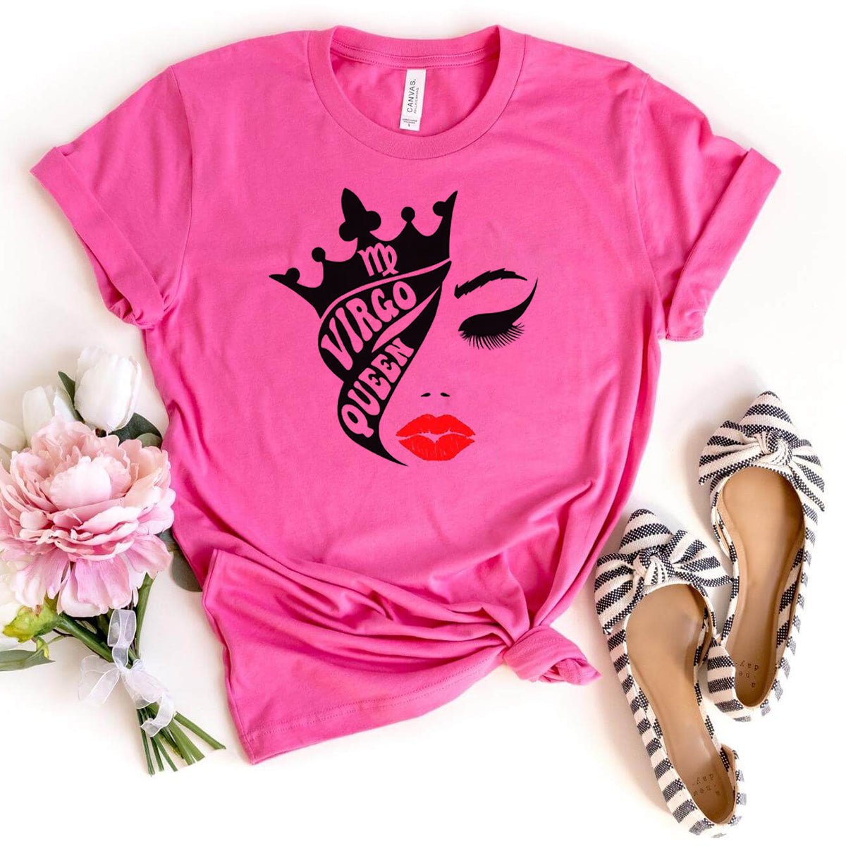 Virgo Queen Birthday Shirt - Custom Zodiac T-Shirt - Bliss Birthday Shirts - Charity Pink - S