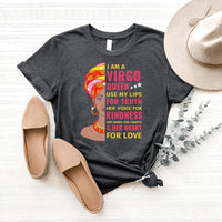 Virgo Queen Birthday Shirt - Custom Zodiac T-Shirt - Bliss Birthday Shirts - Heather Dark Grey - S