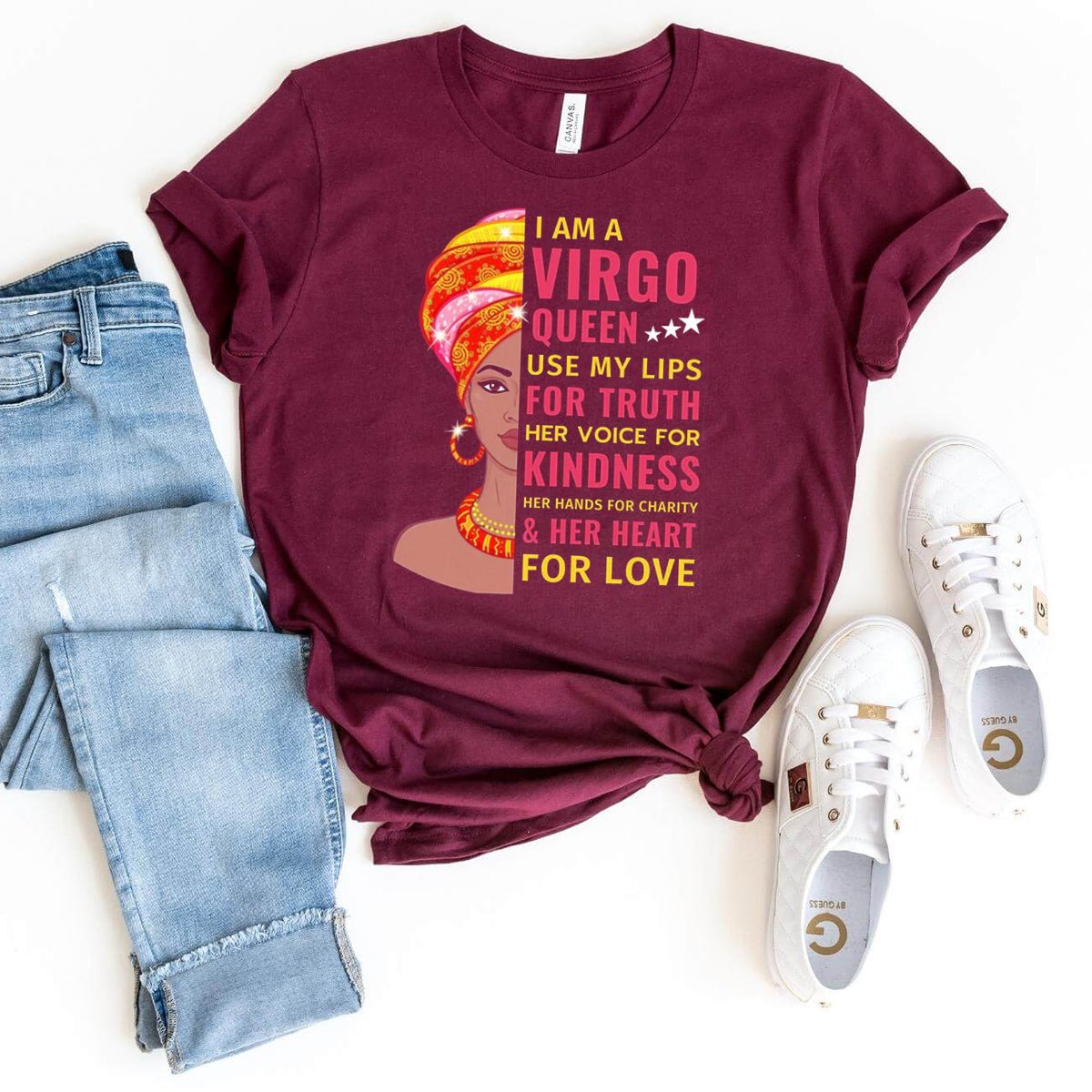 Virgo Queen Birthday Shirt - Custom Zodiac T-Shirt - Bliss Birthday Shirts - Maroon - S