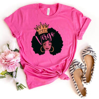 Virgo Queen Zodiac Shirt - Custom Birthday T-Shirt - Bliss Birthday Shirts - Charity Pink - S