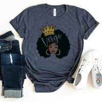 Virgo Queen Zodiac Shirt - Custom Birthday T-Shirt - Bliss Birthday Shirts - Heather Navy - S