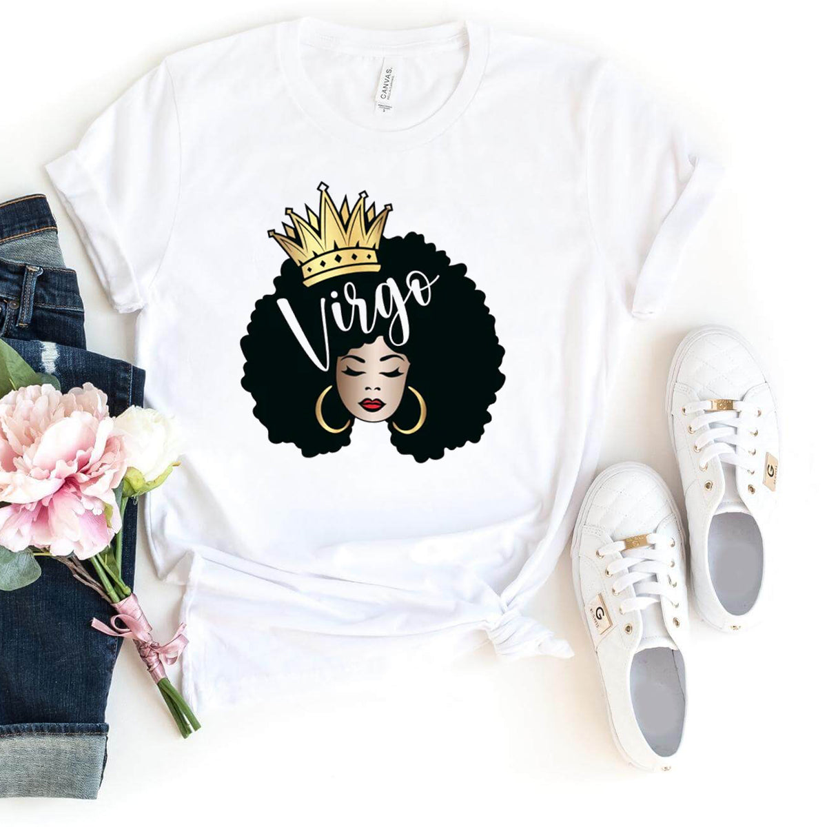 Virgo Queen Zodiac Shirt - Custom Birthday T - Shirt - Bliss Birthday Shirts - White - S