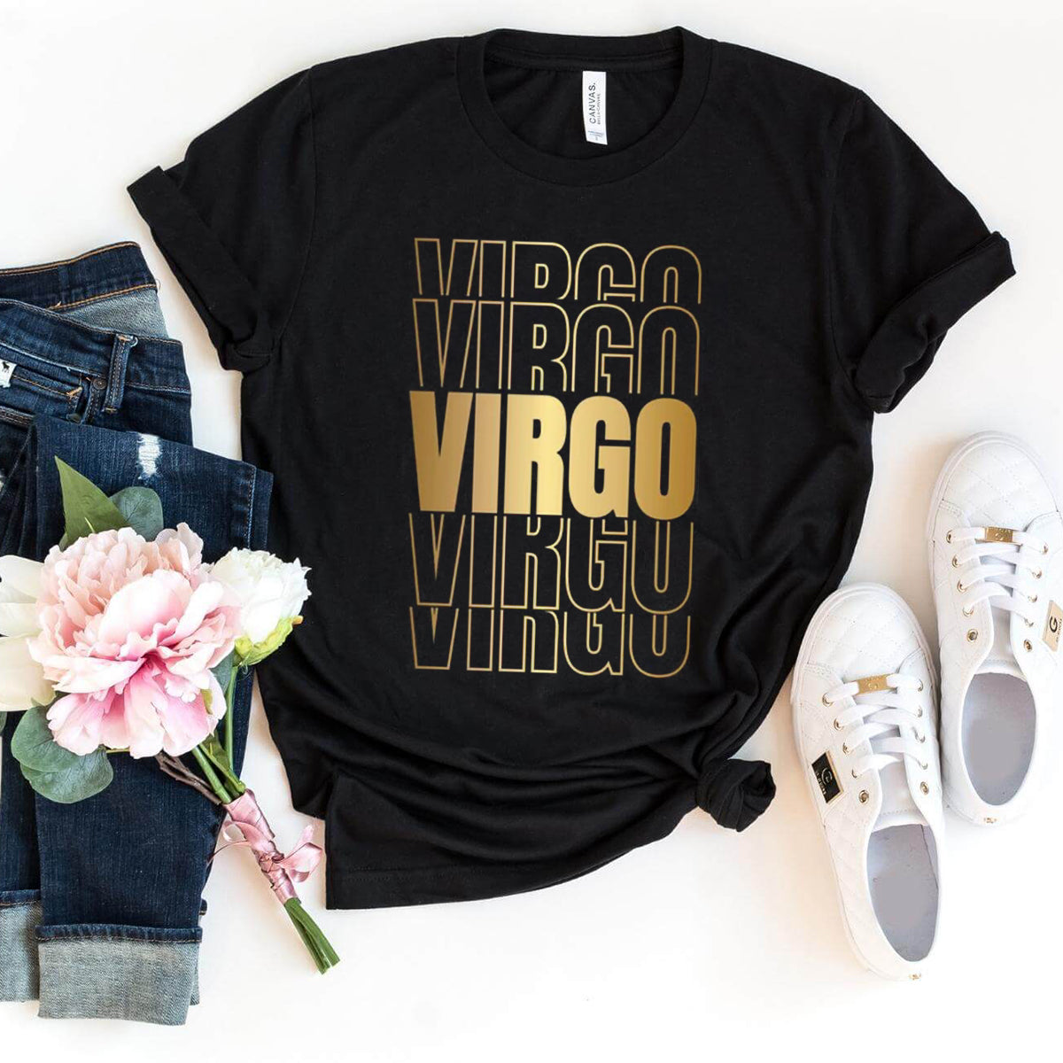 Virgo Zodiac Unisex Shirt - Custom Birthday T - Shirt - Bliss Birthday Shirts - Black - S