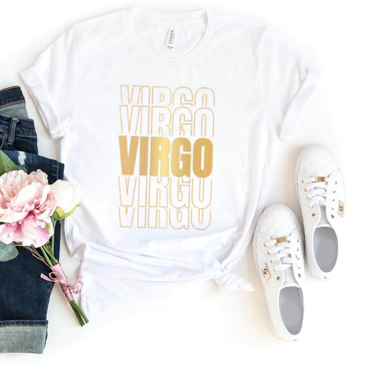 Virgo Zodiac Unisex Shirt - Custom Birthday T-Shirt - Bliss Birthday Shirts - White - S