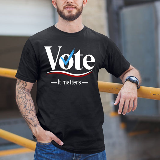 Vote It Matters - Men's Birthday Shirt - Bliss Birthday Shirts - Small - Black