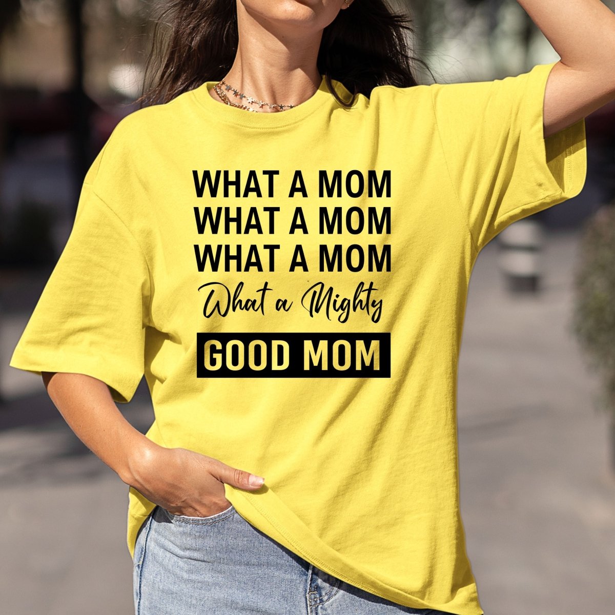 What a Mighty Good Mom - Birthday Shirt - Bliss Birthday Shirts - Small - Maize Yellow