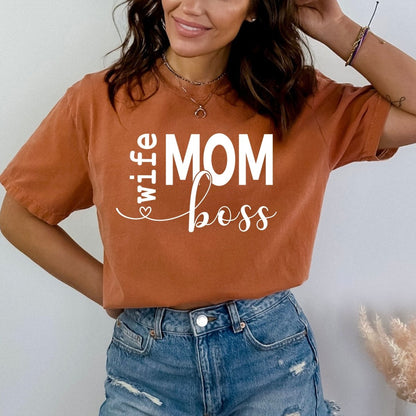 Wife Mom Boss - Birthday Shirt - Bliss Birthday Shirts - Small - Autumn