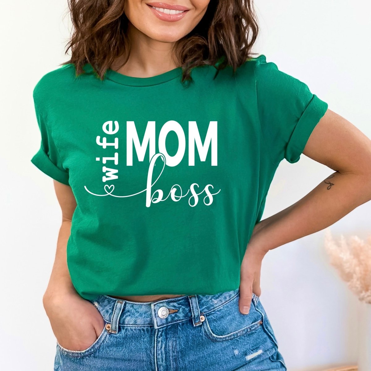 Wife Mom Boss - Birthday Shirt - Bliss Birthday Shirts - Small - Kelly