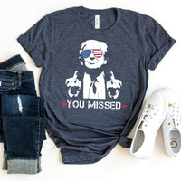 You Missed Trump Shirt – A Statement for the Future - Bliss Birthday Shirts - Heather Navy - S